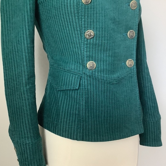 CAbi Military Double Breasted Jacket Legion Green Teal Style #3913 XS - Picture 7 of 15